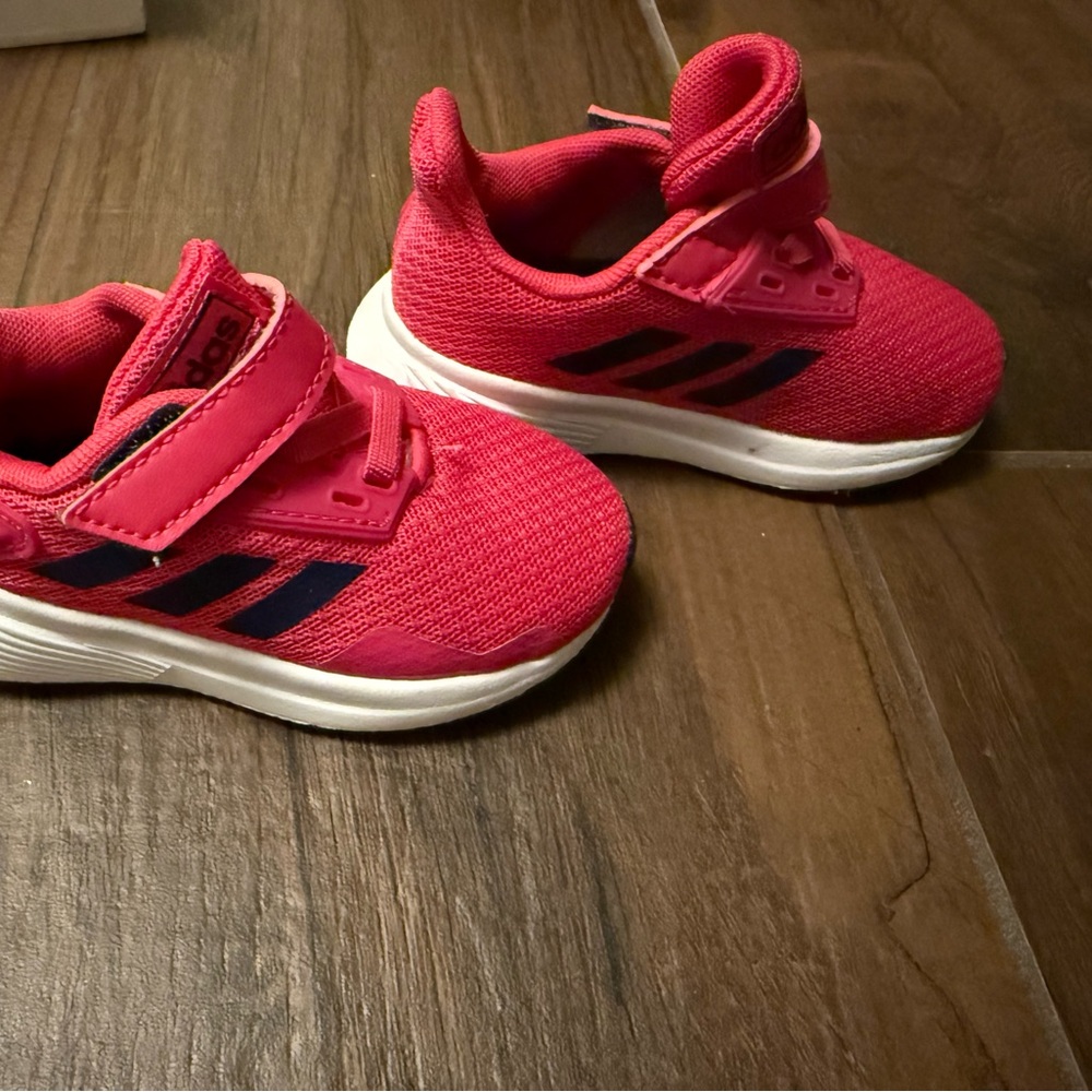 Adidas Kids' Bright Pink and Navy Sneakers